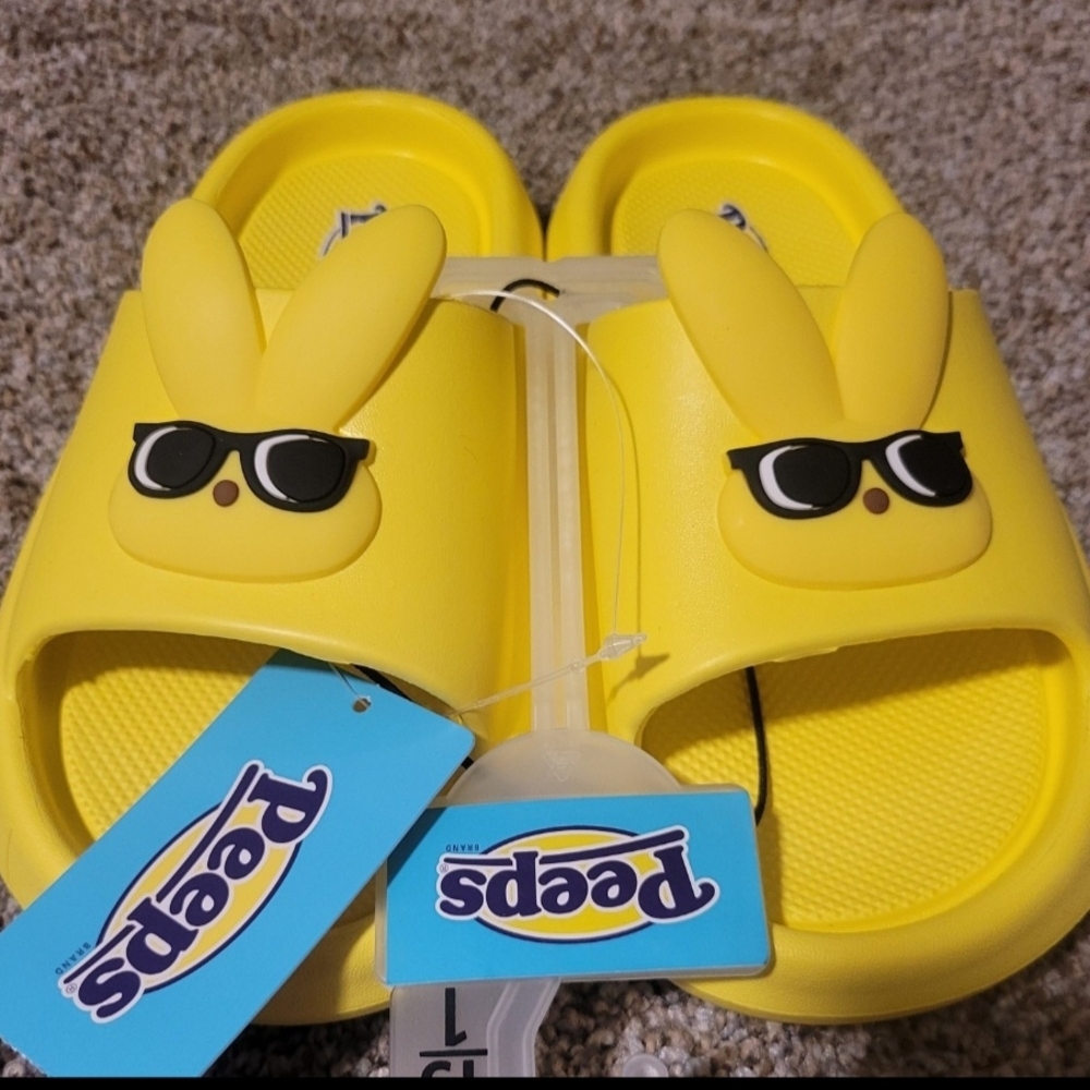 Kids' Yellow Peeps Slide Sandals